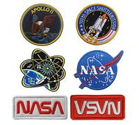 Zcketo 6 Pcs Nasa Toppa Esplorazione Spaziale con Ferro sul Retro(iron on), Nasa Badge Patch Tattico Nasa Logo Applique Cucire su Toppa Morale Militari Ricamati per Bambini Ragazzi Adulti