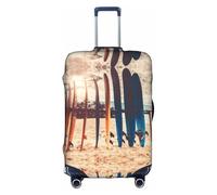 Zcmkjlg Boards On The Beach - Copertura elastica per valigie, per viaggi di lavoro, antipolvere, con fori per maniglia, grande copertura per valigia, bianco, XL