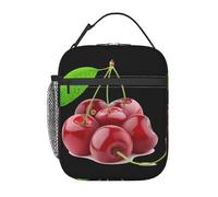 Zcmkjlg Borsa termica termica del dispositivo di raffreddamento della stampa della ciliegia, borsa termica per il pranzo con facile pulizia durevole
