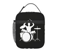 Zcmkjlg Borsa termica termica per il pranzo con stampa di batteristi, borsa termica per il pranzo, borsa termica per il pranzo con facile pulizia durevole