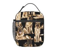 Zcmkjlg Borsa termica termica per il pranzo con stampa di cane pastore tedesco, borsa termica per il pranzo con durevole facile da pulire