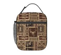 Zcmkjlg Borsa termica termica per il pranzo, con stampa di cervi e alci, resistente e facile da pulire