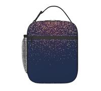 Zcmkjlg Borsa termica termica per il pranzo, con stampa di cielo e stelle, colore blu navy, facile da pulire
