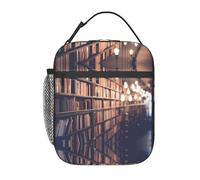 Zcmkjlg Borsa termica termica per il pranzo con stampa di libri, borsa termica per il pranzo, borsa termica per il pranzo con facile pulizia durevole