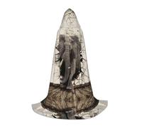 Zcmkjlg Broken Wall Elefante Costume da ballo in maschera Mantello con cappuccio per adolescenti strega vampiro mago Halloween festa Cosplay