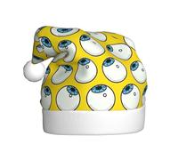 Zcmkjlg Cappello di Babbo Natale con stampa di palle di occhio per adulti cappelli di Natale unisex vacanza doppio strato cappello di Natale per la festa di Capodanno