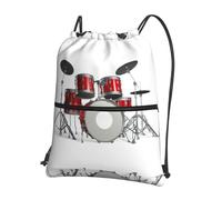 Zcmkjlg Cool Drum Set Borsa con coulisse con tasca con cerniera, pieghevole, regolabile, per campeggio, festival