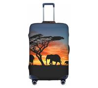 Zcmkjlg Copertura elastica per valigie con stampa di elefante africano, per viaggi di lavoro, polvere con fori per maniglia, grande copertura per valigia, bianco, XL