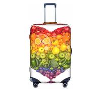Zcmkjlg Copertura elastica per valigie con stampa di frutta e verdura arcobaleno, per viaggi di lavoro, polvere con fori per maniglia, grande copertura per valigia, bianco, M