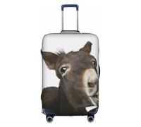 Zcmkjlg Copertura elastica per valigie con stampa divertente di asini, per viaggi di lavoro, polvere con fori per maniglia, grande copertura per valigia, bianco, XL