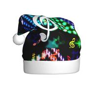 Zcmkjlg Dreamlike Cool Music Printing Santa Hat For Adult Christmas Caps Unisex Holiday Double Layer Xmas Hat For New Year Party