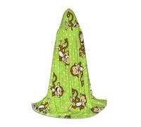 Zcmkjlg Green Clever Monkey Masquerade Ball Outfit Capo con Cappuccio per Adolescenti Strega Vampiro Mago Halloween Festa Cosplay