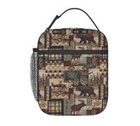 Zcmkjlg Lodge Bear - Borsa termica per il pranzo, con stampa di cervi e cervi, resistente e facile da pulire