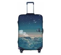 Zcmkjlg Magical Nights - Copertura elastica per valigia, per viaggi di lavoro, antipolvere con fori per maniglia, grande copertura per valigia, bianco, S