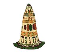 Zcmkjlg Mantello con cappuccio in stile bohémien tradizionale africano stampato con motivo africano con cappuccio grande, ideale per giochi di ruolo per palcoscenico, forniture per feste di carnevale