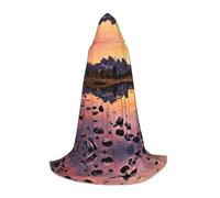 Zcmkjlg Mountain View At Sunrise - Mantello con cappuccio per adolescenti, con cappuccio grande, ideale per giochi di ruolo per palcoscenico, forniture per feste di carnevale