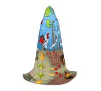 Zcmkjlg Ocean Underwater Fish Masquerade Ball Outfit Capo Con Cappuccio Per Adolescenti Strega Vampiro Mago Festa di Halloween Cosplay
