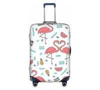 Zcmkjlg Pink Flamingo. Stampa elastica valigia copertura per viaggi di lavoro, polvere con fori per maniglia, grande copertura valigia, bianco, L