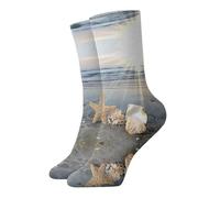 Zcmkjlg Seashells On The Beach Calzini spessi e accoglienti, calzini casual con stampa su tutta la superficie, per uomini e donne, uso quotidiano a casa