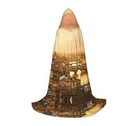 Zcmkjlg Sunset View Costume da ballo in maschera con cappuccio per adolescenti strega vampiro mago Halloween festa cosplay