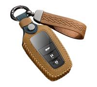 ZCNDGHMQ Auto Custodia Portachiavi per Toyota Hilux SW4 Innova Fortuner Crown Land Cruiser 2/3/4,Cover AntiGraffio per Chiavi Auto Portatile Custodia per Chiave Auto Resistente,Brown