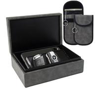 ZCOINS Faraday Box con Chiusura Magnetica e 2 Sacchetti di Valore Doppio Strato del Pacchetto, Chiave dell'automobile Blocco della Scatola Chiave RFID Ingresso Senza Chiave - Grigio