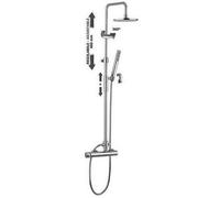 Paffoni ZCOL621CR Colonna doccia regolabile MASTER TOP completa di: deviatore, supporto scorrevole tondo, doccia MASTER in metallo, miscelatore SK168RCR