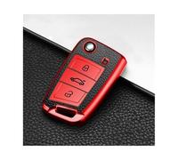 ZCPOPKNHNZ Per VW Per Polo Golf7 MK7 Per Tiguan Per Skoda Per Octavia Per Kodiaq Per Karoq Custia Per Chiave Auto Borsa Portachiavi Protettore(ROSSO)