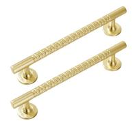 zcru004 Lega di Zinco Cabinet Maniglia Maniglia per Mobili Maniglie per Tiranti Maniglione da Cucina Pomelli per Porta 2 Pezzi (Copper,Hole distance 192mm)