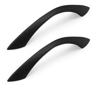 zcru004 Lega di Zinco Maniglie per Mobili Maniglia per Porta Cabinet Maniglia Pomelli Maniglie per Tiranti Maniglione da Cucina 2 Pezzi (Black,Hole distance 128mm)