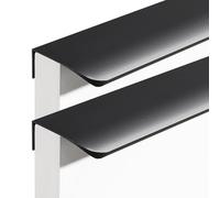 zcru004 Nero Maniglia Invisibile Lega di Alluminio Pomelli per Porta Maniglione da Cucina Pomolo per Mobili Tiretti Manopole di Armadio 2 Pezzi (Length 600mm)
