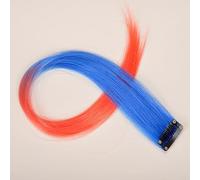 ZCSLD 50CM 5 Pezzi Pezzi di Capelli Color Rosa Illuminato Azzurro per Donne Clip in Pezzi di Capelli per Bambini Parrucche con Sfumatura di Colore, Parrucche Sintetiche
