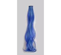 ZCSLD 50CM 5 Pezzi Pezzi di Capelli Colorati in Lino Oro/Blu Zaffiro per Donne Pezzi di Capelli Colorati per Donne Clip in Viaggi, Feste, Carnevale