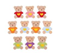 ZCSLD 6.5 * 5 CM 15 PZ Orso del Fumetto Fatti A Mano all'Uncinetto Appliques Fiore all'Uncinetto Patch Piccola Zona del Ricamo Ferro su Appliques per Abbigliamento