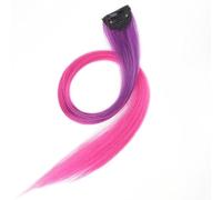 ZCSLD 60CM 5 pezzi sfumatura grigio nebbia blu pezzi di capelli colorati per le donne pezzi di capelli colorati per le donne clip in feste di viaggio carnevale