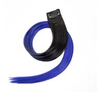 ZCSLD 60CM 5 pezzi sfumatura grigio nebbia blu pezzi di capelli colorati per le donne pezzi di capelli colorati per le donne clip in feste di viaggio carnevale