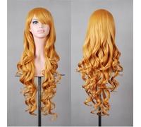 ZCSLD Parrucche Sfumate di Colore Blu/Rosso 80CM, Parrucche Sintetiche Parrucche per Donne Accessori per Capelli per Ragazze Ricci Sulla Festa Quotidiana