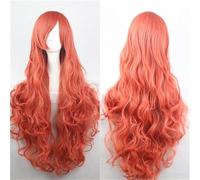ZCSLD Parrucche Sfumate di Colore Blu/Rosso 80CM, Parrucche Sintetiche Parrucche per Donne Accessori per Capelli per Ragazze Ricci Sulla Festa Quotidiana