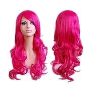 ZCSLD Parrucche Sfumate di Colore Blu/Rosso 80CM, Parrucche Sintetiche Parrucche per Donne Accessori per Capelli per Ragazze Ricci Sulla Festa Quotidiana