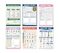 ZCSXK Fai Finta di Giocare ai Note | Divertenti quaderni per Bambini | Set da 6 Pezzi per Giochi di Ruolo | Ideale per Viaggi, Compleanno, Asilo, Ragazzi, Ragazze