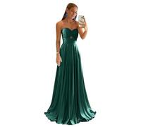 ZCXCsfp Abiti da damigella d'onore in raso Una linea abiti lunghi da ballo con fessura Sweetheart abito da sera formale abito da sposa ospite abbigliamento, Foglia di t, 42
