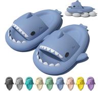 ZCXCsfp Ciabatte a forma di nuvola di squalo, super morbide, massaggianti, antiscivolo, punta aperta, Foglia blu., 4-5UK