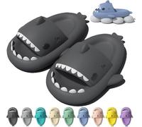 ZCXCsfp Ciabatte a forma di nuvola di squalo, super morbide, massaggianti, antiscivolo, punta aperta, Grigio scuro, 5.5-6.5UK