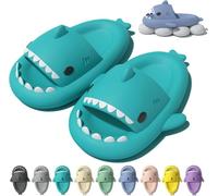 ZCXCsfp Ciabatte a forma di nuvola di squalo, super morbide, massaggianti, antiscivolo, punta aperta, Verde menta, 9.5-10UK