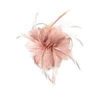 ZCXCsfp Fascinator da donna, per corse di matrimoni, feste, cappello a rete, fascinator con clip per fascia per capelli, per decorazioni nuziali, fascinator da donna, rosa pallido, cappello da sposa,