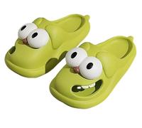 ZCXCsfp Pantofole baciare, pantofola per cani con occhi grandi, divertenti e carini cuccioli di amore, Verde, 3/3.5 UK