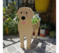 ZCXCsfp Vaso da fiori a forma di cane, ornamenti in legno in vaso, a forma di animale, vasi per piante grasse, grazioso vaso da fiori per cuccioli di animali domestici, decorazioni da giardinaggio per