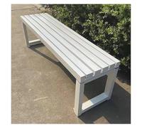 ZCXMNL Panchina da giardino in legno, 2-3 posti, 100% legno di acacia, resistente alle intemperie, superficie pretrattata con olio, per esterni, veranda, patio, parco (bianco, 120 x 40 x 45 cm)