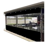 ZCXMNL Pannelli laterali impermeabili per pergola, tende in plastica trasparente con occhielli, 0,35 mm, in PVC resistente, resistente alle intemperie, per tutte le stagioni, antracite (H1,8 x L1,5 m)