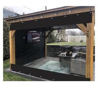 ZCXMNL Pannelli laterali impermeabili per pergola, tende in plastica trasparente con occhielli, 0,35 mm, in PVC resistente, resistente alle intemperie, per tutte le stagioni, antracite (H1,8 x L3,5 m)